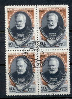 Russia-1952-Victor-Hugo-150th-Birth-Anniversary-Blk4-CTO