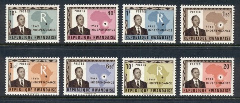 Rwanda 1962 Gregoire Kayibanda & Map