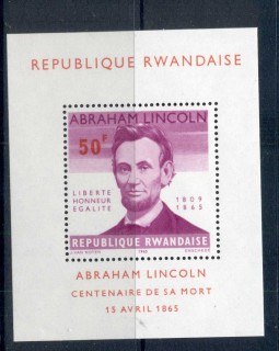 Rwanda 1965 Lincoln Death centenary MS