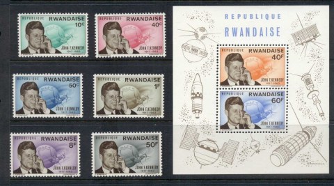 Rwanda 1965 JFK Kennedy & satellite + MS