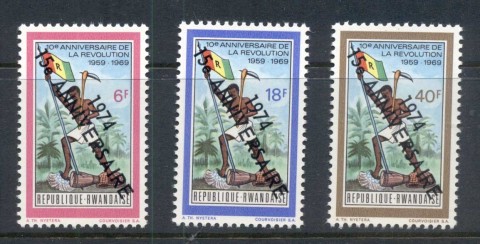 Rwanda 1974 Independence 15th Anniv. Opts