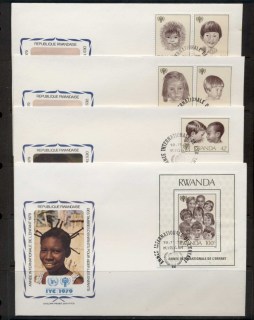 Rwanda-1979-IYC-International-year-of-the-Child-MS-4x-FDC