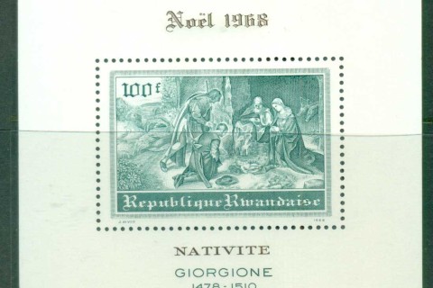 Rwanda-1968-Xmas-Nativity-by-Giorgione-MS-MUH