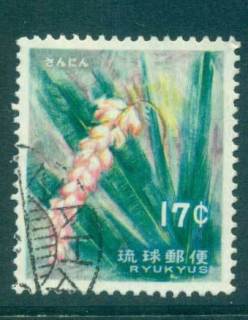 Ryukyu-Is-1962-17c-Flowers-FU-lot40729