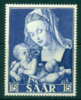 Saar-1954-15f-Madonna-Child-MLH-lot38496