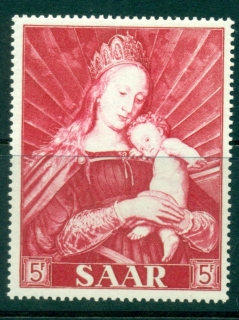 Saar-1954-5f-Madonna-Child-MLH-lot38495