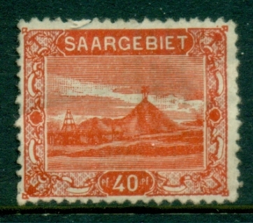 Saar-1921-Pictorial-Slag-Heap-40pf-MLH Saar-1921-Pictorial-Slag-Heap-40pf-MLH