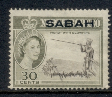 Sabah-1964-QEII-Pictorials-30c-FU