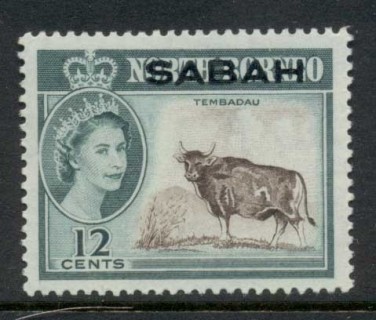 Sabah-1964-QEII-Pictorials-Opts-on-North-Borneo-12c-MLH