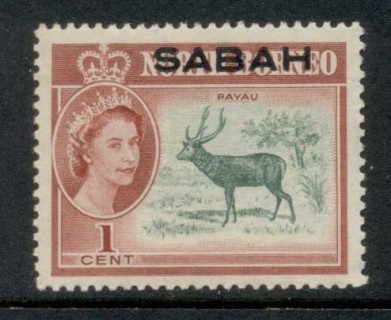 Sabah-1964-QEII-Pictorials-Opts-on-North-Borneo-1c-MLH