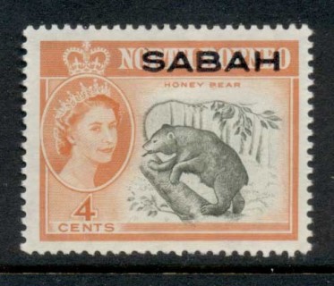 Sabah-1964-QEII-Pictorials-Opts-on-North-Borneo-4c-MLH