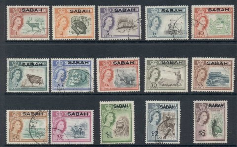 Sabah-1964-QEII-Pictorials-Opts-on-North-Borneo-to-5-FU