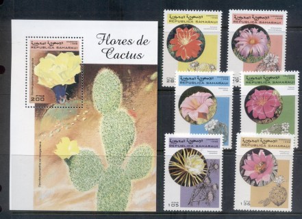 Sahara-Occidental-1998-Cacti-Flowers-MS-MUH