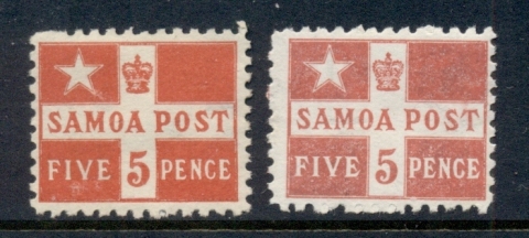 Samoa-1894-95-Samoa-Post-5d-2-shades-MLH