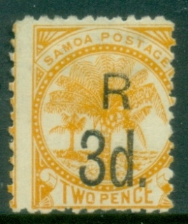 Samoa-1895-Palms-Surcharged-3d-on-2d-orange-yellow-MLH_2