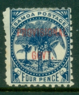 Samoa-1899-Palms-Opt-Provisional-Government-4d-blue-MH