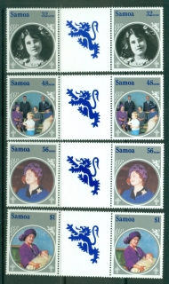 Samoa-1985-Queen-Mother-85th-Birthday-gutter-prs-MUH