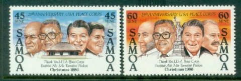 Samoa-1986-Christmas-The-25th-Anniversary-of-United-States-Peace-Corps-and-the-100th-Anniversary-of-Statue-of-Liberty-New-York-MUH