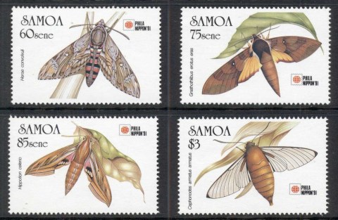 Samoa-1991-Insects-Moths-Phila-Nippon-MUH