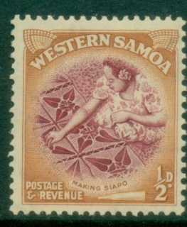 Samoa-1952-Pictorial-½d-Making-Siapo-Cloth-MUH