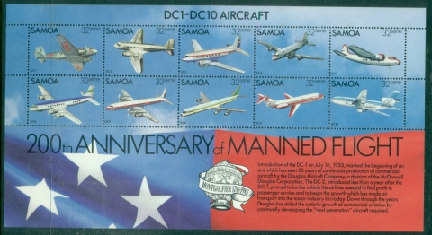 Samoa-1983-The-200th-Anniversary-of-Aviation-MS-MUH-XL-Shipping