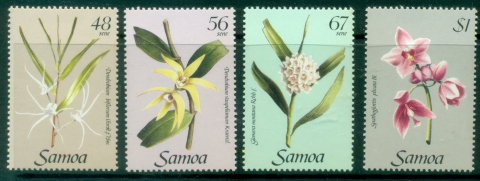Samoa-1985-Flowers-Orchids-MUH