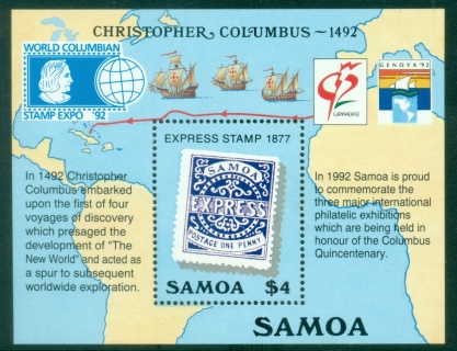 Samoa-1992-Columbus-Quincentenary-MS-MUH