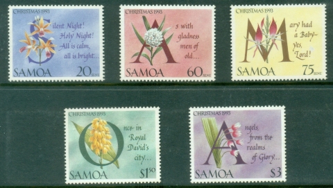 Samoa-1993-Xmas-Flowers-Orchids-MUH