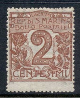 San-Marino-1903-25-Numerals-2c-orange-brown-MLH