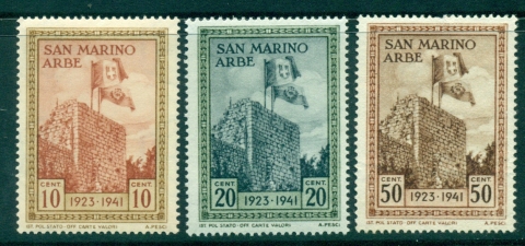 San-Marino-1942-Flags-Asst-3-MLH-lot40284