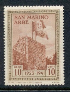 San-Marino-1942-Flags-of-Italy-San-Marino-10c-MLH