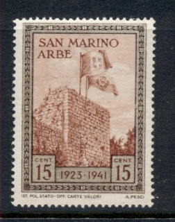 San-Marino-1942-Flags-of-Italy-San-Marino-15c-MUH