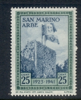 San-Marino-1942-Flags-of-Italy-San-Marino-25c-MLH