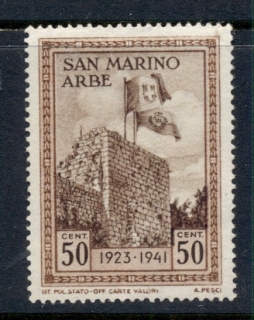 San-Marino-1942-Flags-of-Italy-San-Marino-50c-MLH