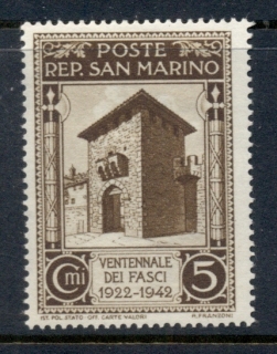 San-Marino-1943-Mussolini-Faschism-No-Opt-5c-MLH