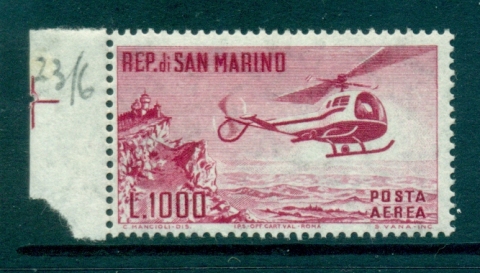 San-Marino-1961-Helicopter-Mt-Titano-MLH-lot34837