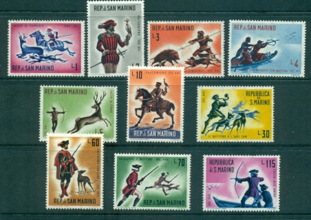 San-Marino-1961-Hunting-Scenes-MLH-lot40094