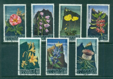 San-Marino-1967-Flowers-Views-of-Mt-Titiano-CTO