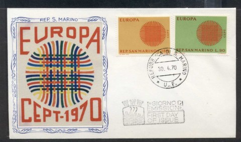 San-Marino-1970-Europa-Woven-Threads-FDC