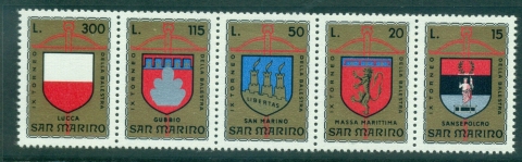 San-Marino-1974-Coats-of-Arms-Str-5-MUH-lot40158