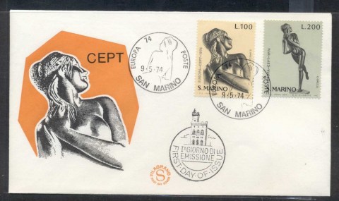 San-Marino-1974-Europa-Sculpture-FDC