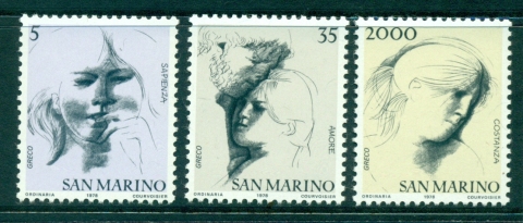 San-Marino-1978-Drawings-of-Womens-heads-by-Greco-MUH-lot40194