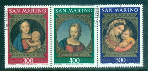 San-Marino-1983-Xmas-Paintings-by-Raphael-Str3-CTO