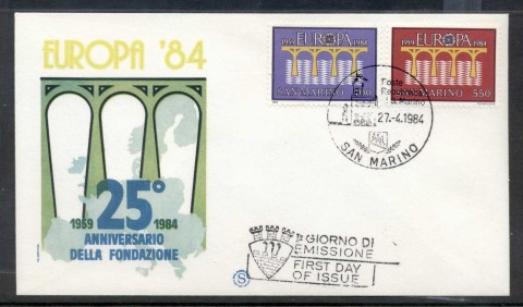 San-Marino-1984-Europa-Bridge-FDC