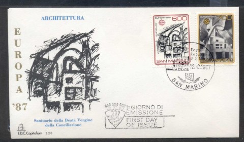 San-Marino-1987-Europa-Architecture-FDC