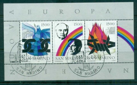 San-Marino-1991-Birth-of-New-Europe-MS-CTO