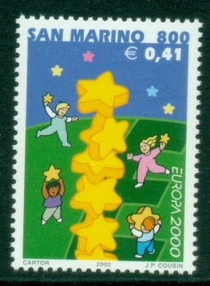 San-Marino-2000-EUROPA-Stamps-Tower-of-6-Stars-MUH