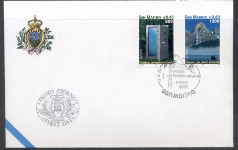 San-Marino-2001-Europa-Water-FDC