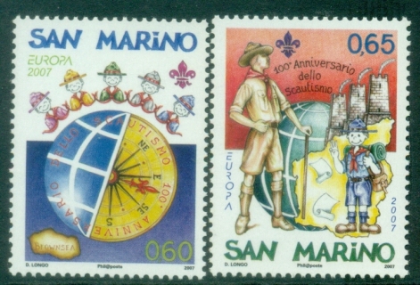 San-Marino-2007-EUROPA-Stamps-The-100th-Anniversary-of-Scouting-MUH