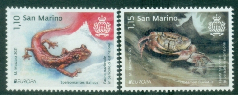 San-Marino-2021-EUROPA-Stamps-National-Fauna-in-Peril-of-Extinction-MUH
